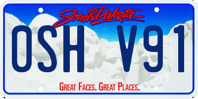 SD license plate 0SHV91