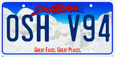 SD license plate 0SHV94