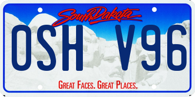 SD license plate 0SHV96
