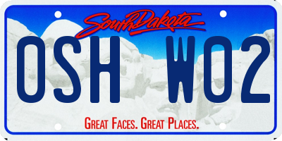 SD license plate 0SHW02