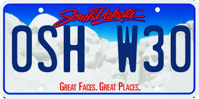 SD license plate 0SHW30