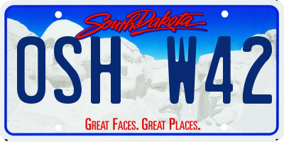 SD license plate 0SHW42