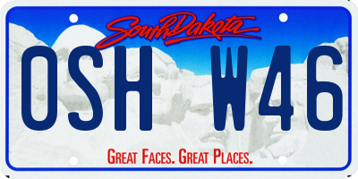 SD license plate 0SHW46