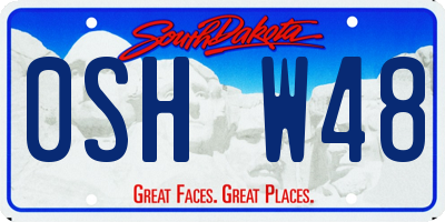 SD license plate 0SHW48