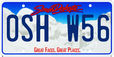 SD license plate 0SHW56