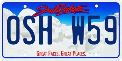 SD license plate 0SHW59