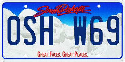 SD license plate 0SHW69