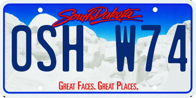 SD license plate 0SHW74