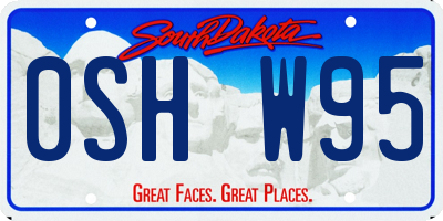 SD license plate 0SHW95