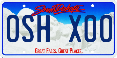 SD license plate 0SHX00