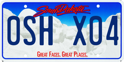 SD license plate 0SHX04