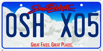 SD license plate 0SHX05
