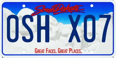 SD license plate 0SHX07