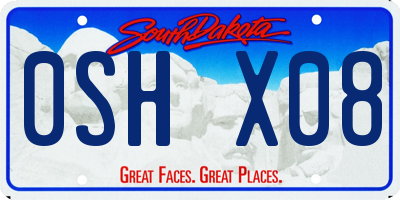 SD license plate 0SHX08