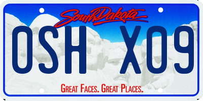 SD license plate 0SHX09