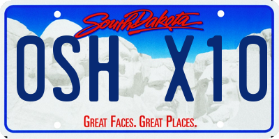 SD license plate 0SHX10