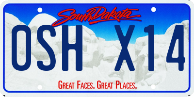 SD license plate 0SHX14