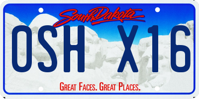 SD license plate 0SHX16