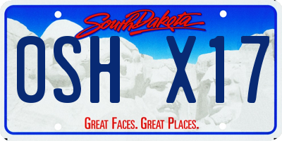 SD license plate 0SHX17
