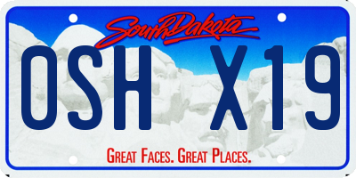SD license plate 0SHX19