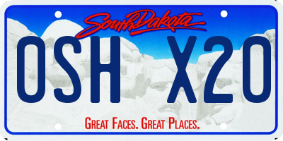 SD license plate 0SHX20