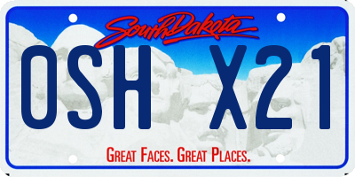SD license plate 0SHX21