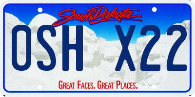 SD license plate 0SHX22