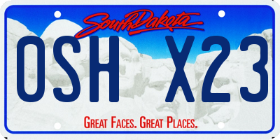 SD license plate 0SHX23