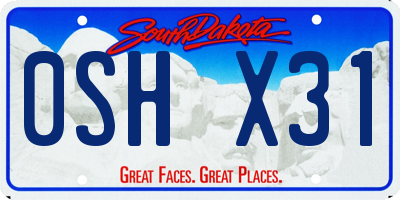 SD license plate 0SHX31