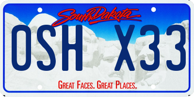 SD license plate 0SHX33