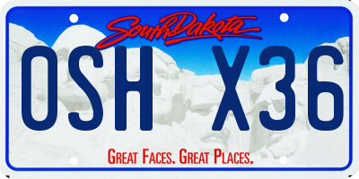 SD license plate 0SHX36