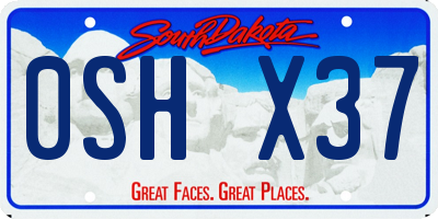 SD license plate 0SHX37