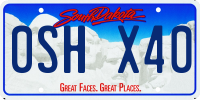 SD license plate 0SHX40