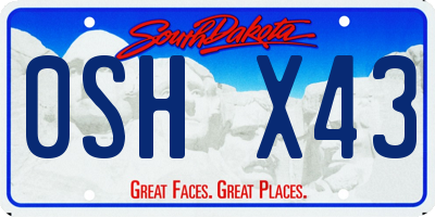 SD license plate 0SHX43