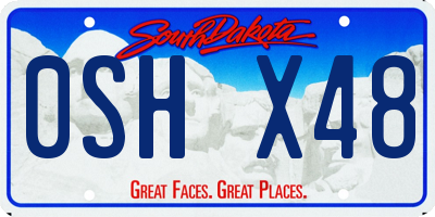 SD license plate 0SHX48