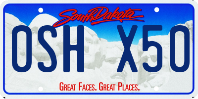 SD license plate 0SHX50