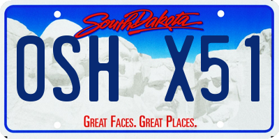 SD license plate 0SHX51
