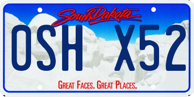SD license plate 0SHX52
