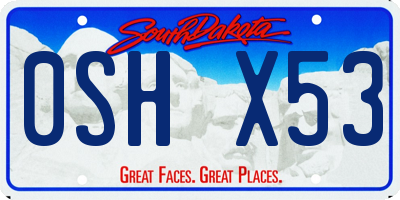 SD license plate 0SHX53