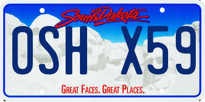 SD license plate 0SHX59