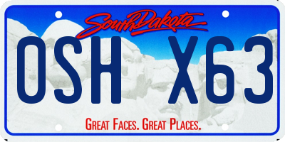 SD license plate 0SHX63
