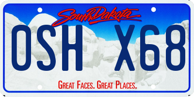 SD license plate 0SHX68