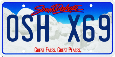 SD license plate 0SHX69