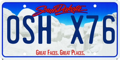 SD license plate 0SHX76