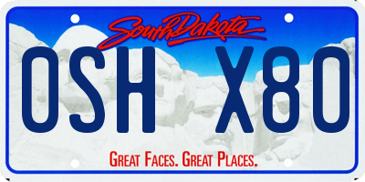 SD license plate 0SHX80