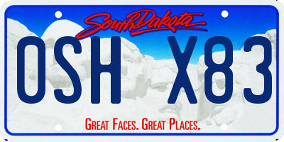 SD license plate 0SHX83