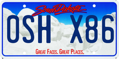 SD license plate 0SHX86