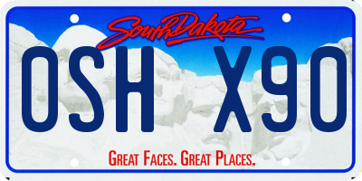 SD license plate 0SHX90
