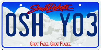 SD license plate 0SHY03