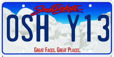 SD license plate 0SHY13